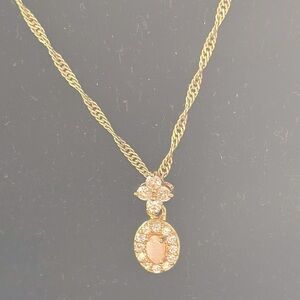 Opal, dainty necklace, costume, unmarked